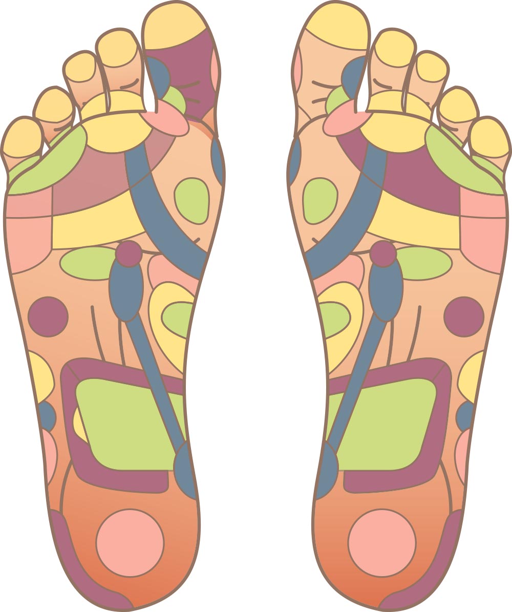 Akupunkturpunkte, Reflexzonen an den Füßen